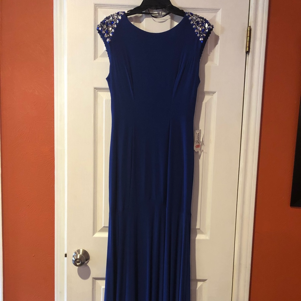 Blue evening gown